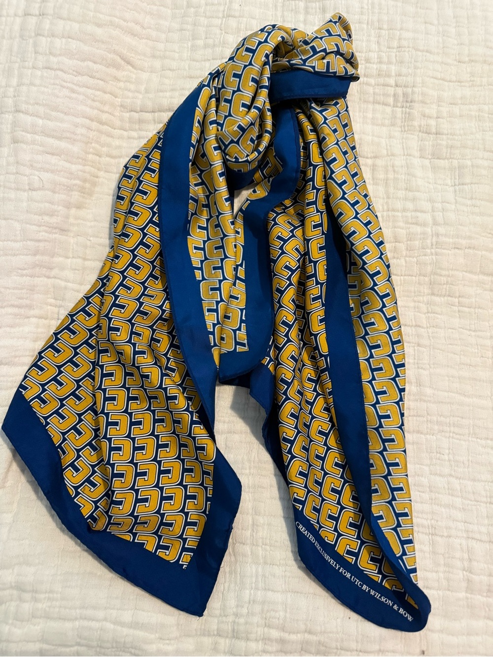 Wilson & Bow UTC Mocs Silk Scarf 60” EUC 1416